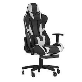 Alamont Home - X30 Gaming Chair with Roller Wheels, Reclining Arms, Footrest- LeatherSoft - Black