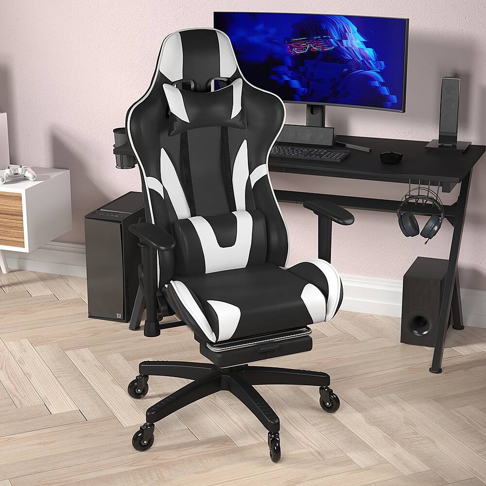 Alt View 13. Alamont Home - X30 Gaming Chair with Roller Wheels, Reclining Arms, Footrest-Black LeatherSoft - Black.