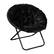 Front. Alamont Home - Folding XL Faux Fur Saucer Chair for Dorm or Bedroom - Black/Black.