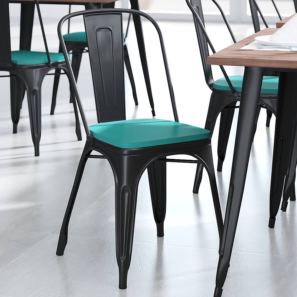 Alt View 13. Alamont Home - All-Weather Polyresin Seat for Colorful Metal Stools and Chairs (Set of 4) - Mint.