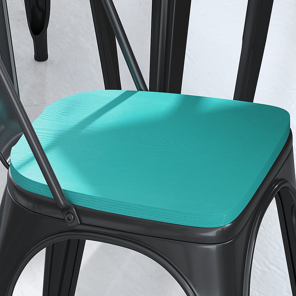 Alt View 14. Alamont Home - All-Weather Polyresin Seat for Colorful Metal Stools and Chairs (Set of 4) - Mint.