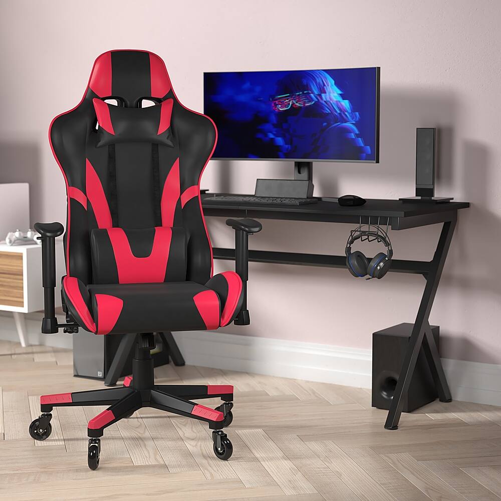 Alt View 11. Alamont Home - X20 Office Gaming Chair with Roller Wheels & Reclining Back - Red LeatherSoft - Red.