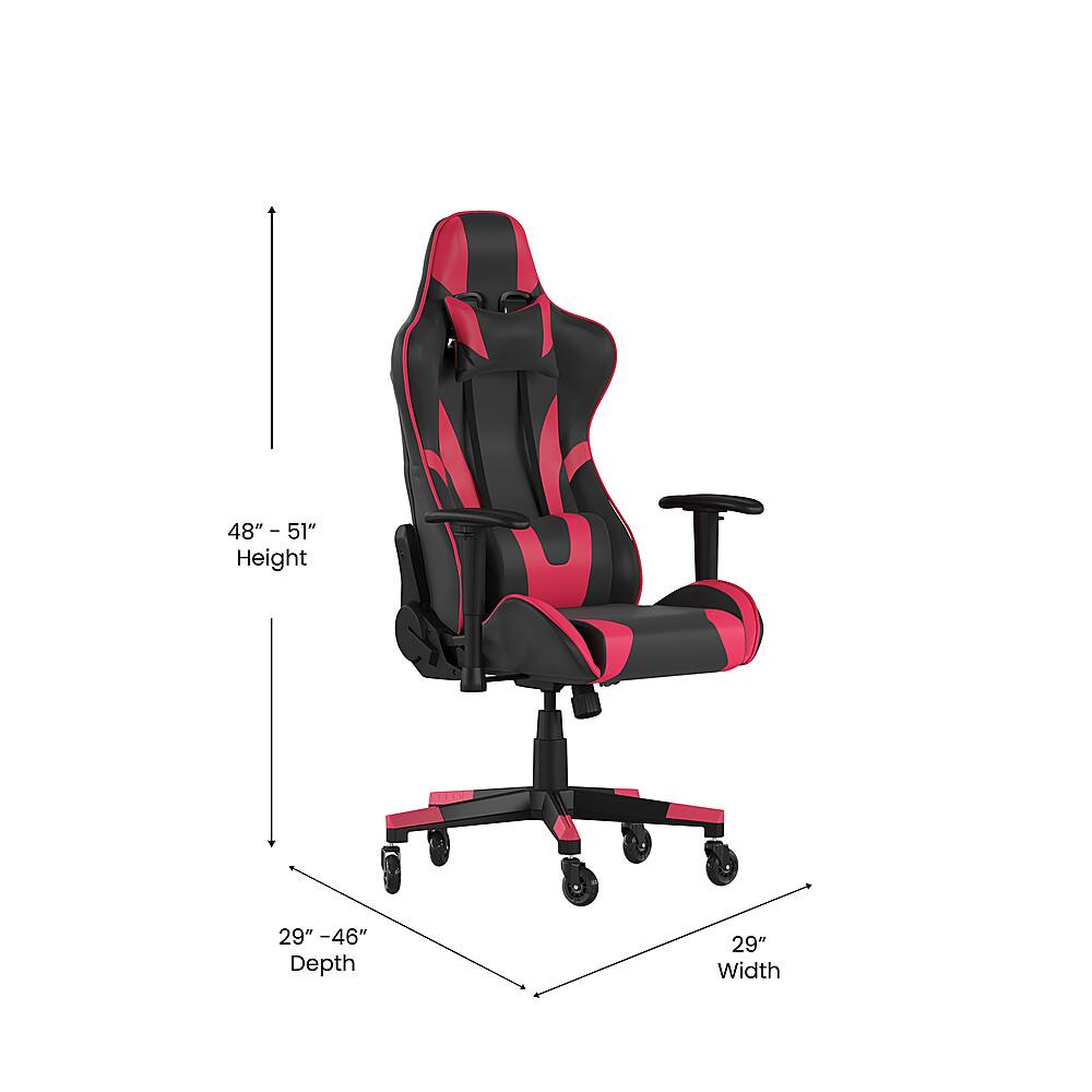 Alt View 12. Alamont Home - X20 Office Gaming Chair with Roller Wheels & Reclining Back - Red LeatherSoft - Red.