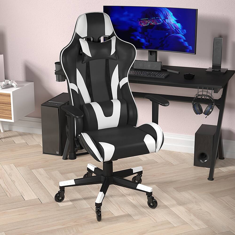Alt View 13. Alamont Home - X20 Office Gaming Chair with Roller Wheels & Reclining Back - Black LeatherSoft - Black.