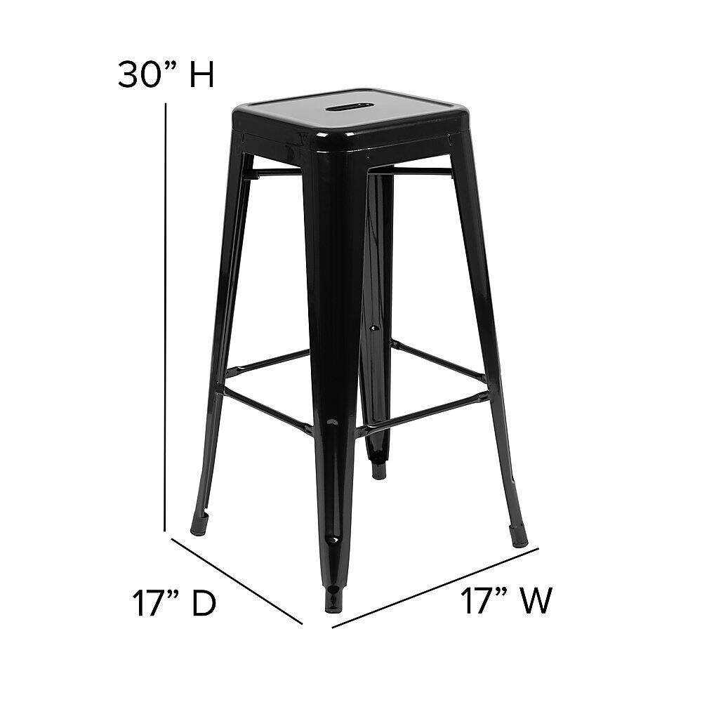 Alt View 12. Alamont Home - Cierra Industrial Resin Backless Bar Stool (Set of 4) - Black/Black.