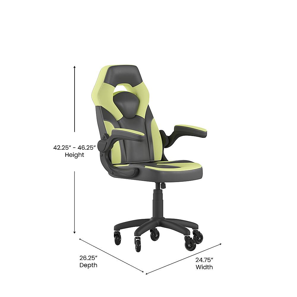 Alt View 12. Alamont Home - X10 Office Gaming Chair with Skater Wheels & Flip Up Arms - Green LeatherSoft - Neon Green.