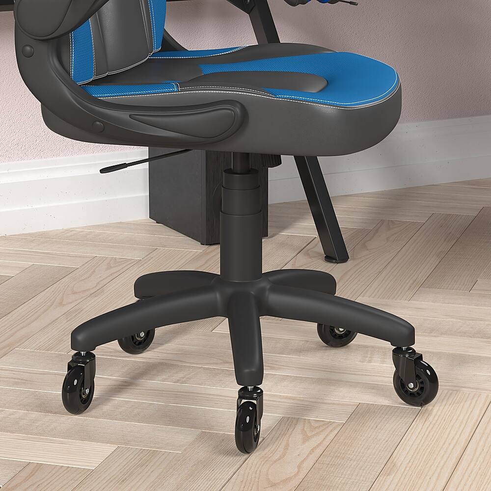 Alt View 14. Alamont Home - X10 Office Gaming Chair with Skater Wheels & Flip Up Arms - Blue LeatherSoft - Blue.