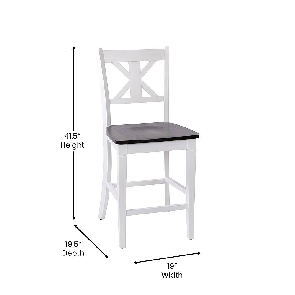 Alt View 13. Alamont Home - Gwendolyn Rustic Wood Counter Height Stool (Set of 2) - White Wash.