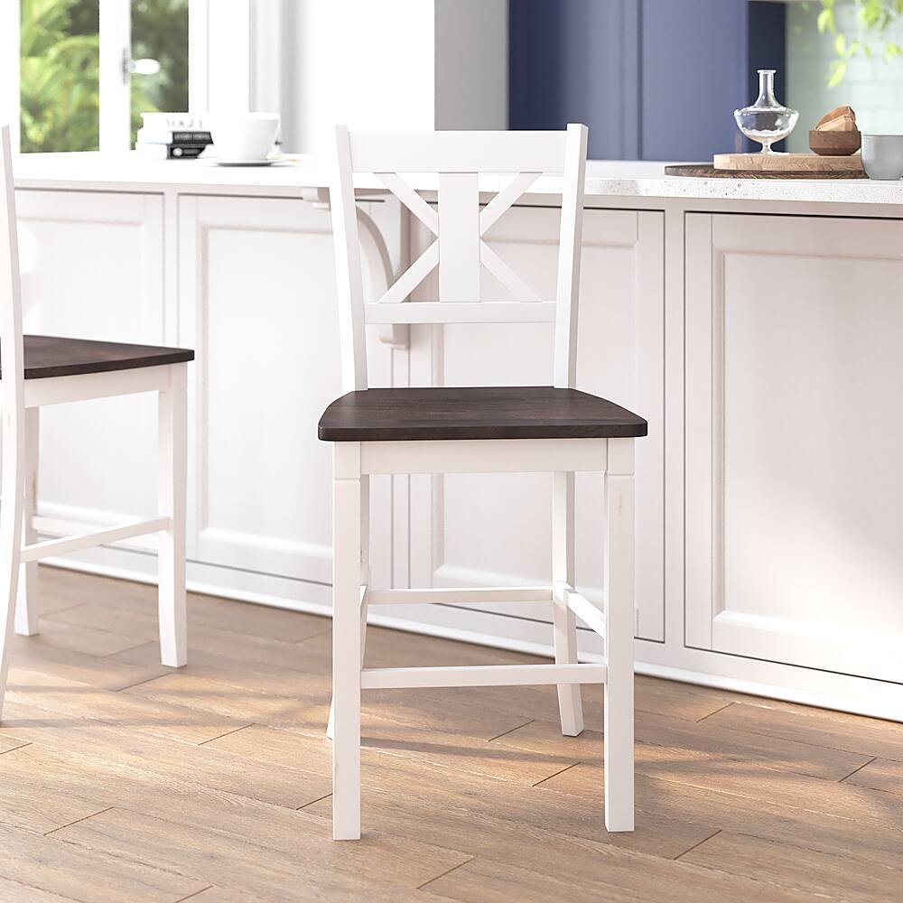 Alt View 14. Alamont Home - Gwendolyn Rustic Wood Counter Height Stool (Set of 2) - White Wash.