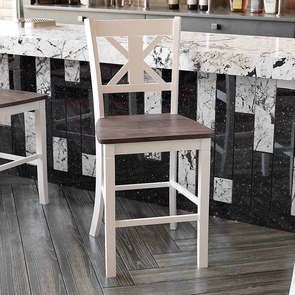 Alt View 15. Alamont Home - Gwendolyn Rustic Wood Counter Height Stool (Set of 2) - White Wash.