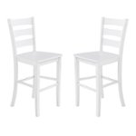 Front Zoom. Flash Furniture - Liesel Rustic Wood Bar Height Stool (Set of 2) - White Wash.