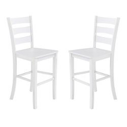 Flash Furniture - Liesel Commercial Grade Wooden Bar Height Stool in Antique, Set of 2 - White Wash - Front_Zoom