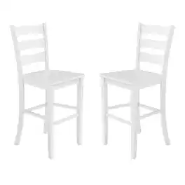 Alamont Home - Liesel Rustic Wood Bar Height Stool (Set of 2) - White Wash