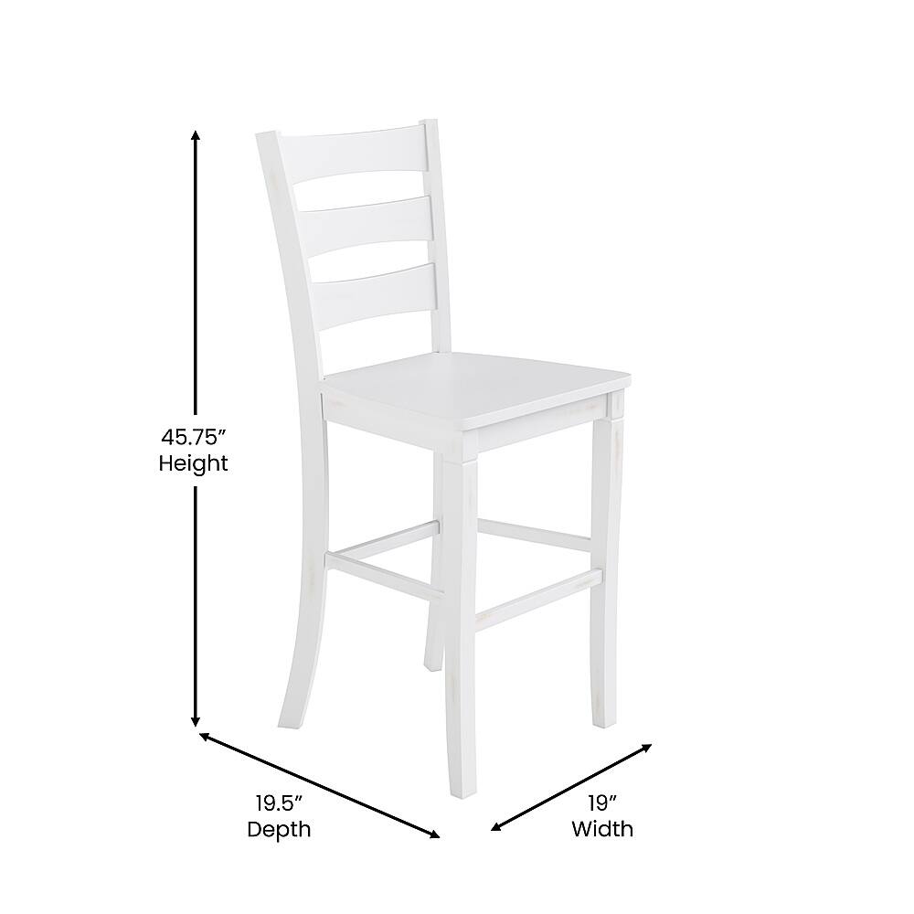 Alt View 13. Alamont Home - Liesel Rustic Wood Bar Height Stool (Set of 2) - White Wash.