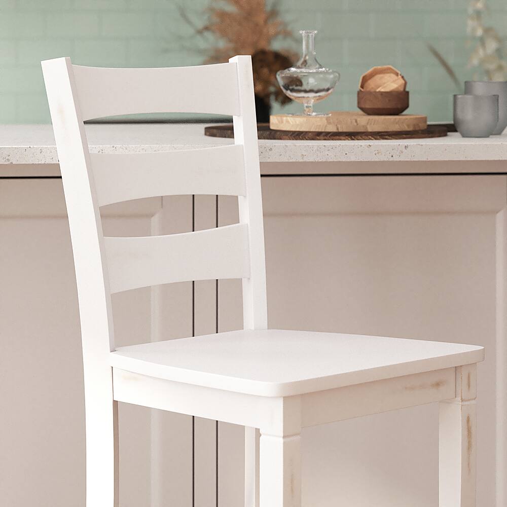 Alt View 14. Alamont Home - Liesel Rustic Wood Bar Height Stool (Set of 2) - White Wash.
