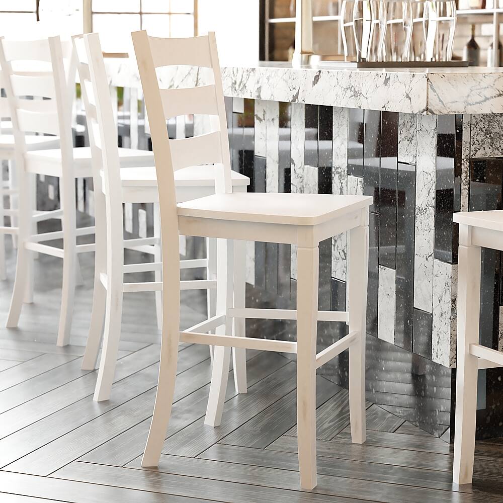 Alt View 15. Alamont Home - Liesel Rustic Wood Bar Height Stool (Set of 2) - White Wash.