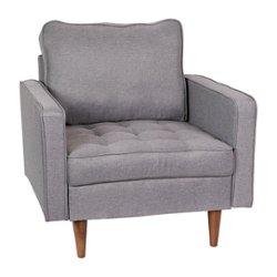 Flash Furniture - Compact Upholstered Tufted Chair with Wooden Legs - Slate Gray - Front_Zoom
