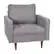 Front. Alamont Home - Compact Upholstered Tufted Chair with Wooden Legs - Slate Gray.