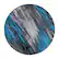 Front. Alamont Home - Rylan Collection Abstract Style Accent Area Rug Scraped Pattern 7' x 7' Round - Blue.