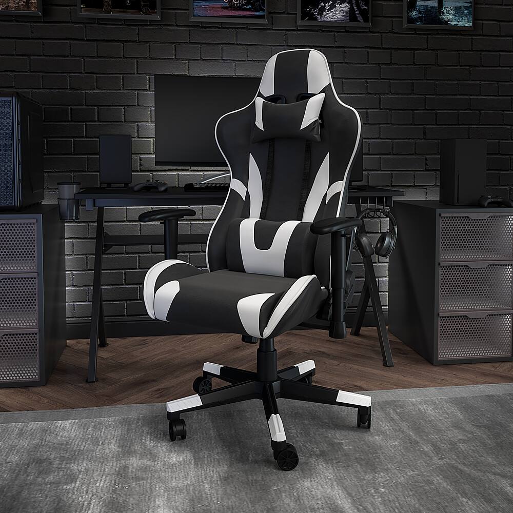Alt View 12. Alamont Home - X20 Racing Gaming Ergonomic Chair with Fully Reclining Back in Black LeatherSoft - Black.