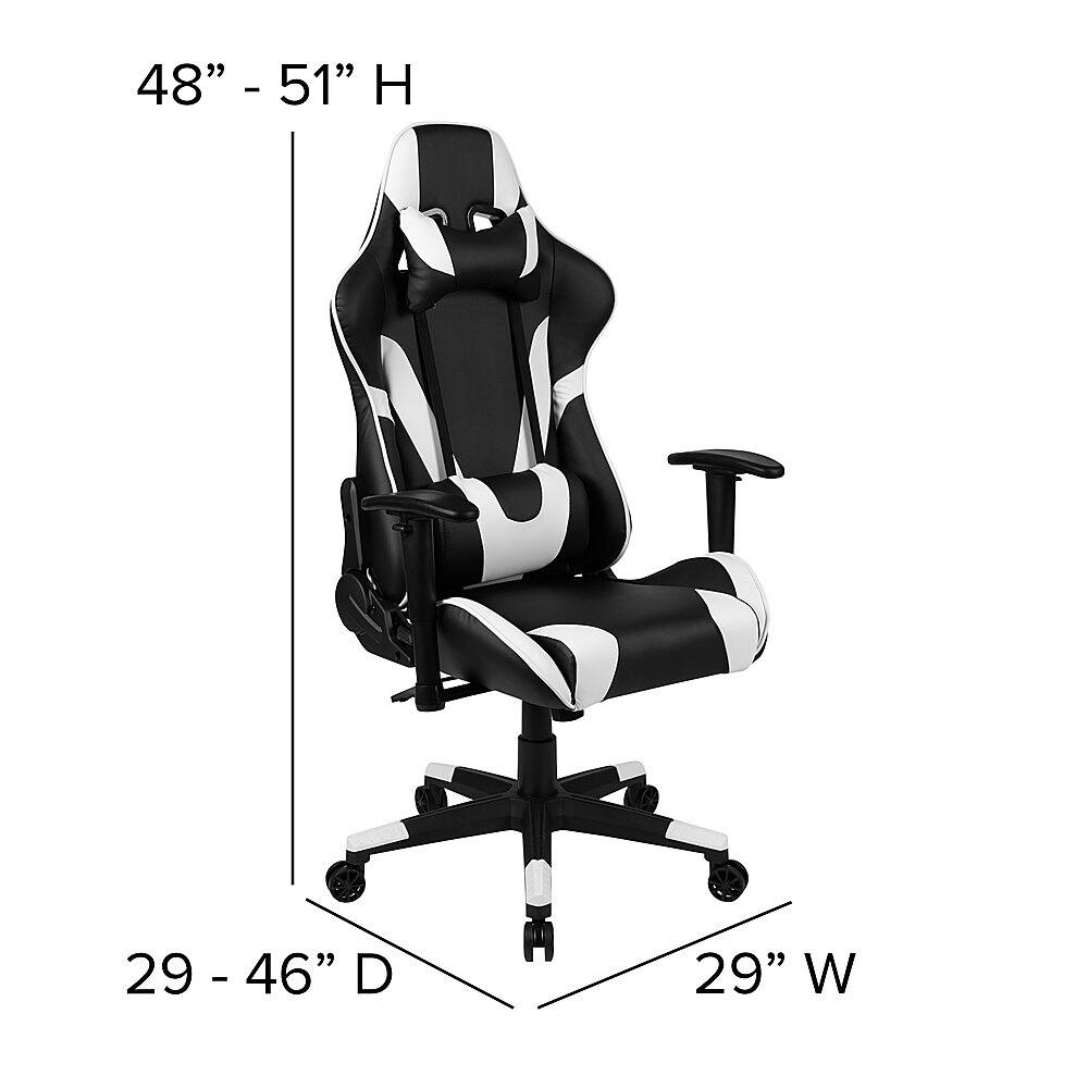 Alt View 13. Alamont Home - X20 Racing Gaming Ergonomic Chair with Fully Reclining Back in Black LeatherSoft - Black.