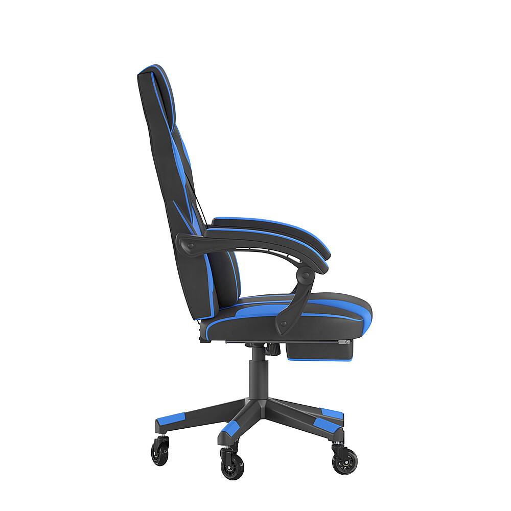 Alt View 15. Alamont Home - X40 Office Gaming Chair with Skater Wheels & Reclining Arms - Blue LeatherSoft - Black/Blue.
