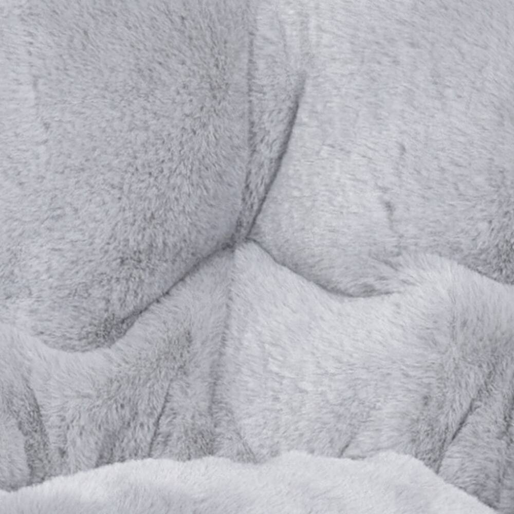 Alt View 19. Alamont Home - Kids Folding Faux Fur Saucer Chair for Playroom or Bedroom - Gray/Soft Gold.