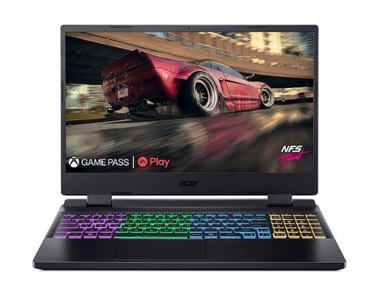 Front. Acer - Nitro5 15.6"Gaming Laptop 2560 x 1440 QHD-FreeSyncPremium-Ryzen7 6800H-NVIDIA GeForce RTX 3070 Ti with 16GB DDR5-1TB SSD - Black.
