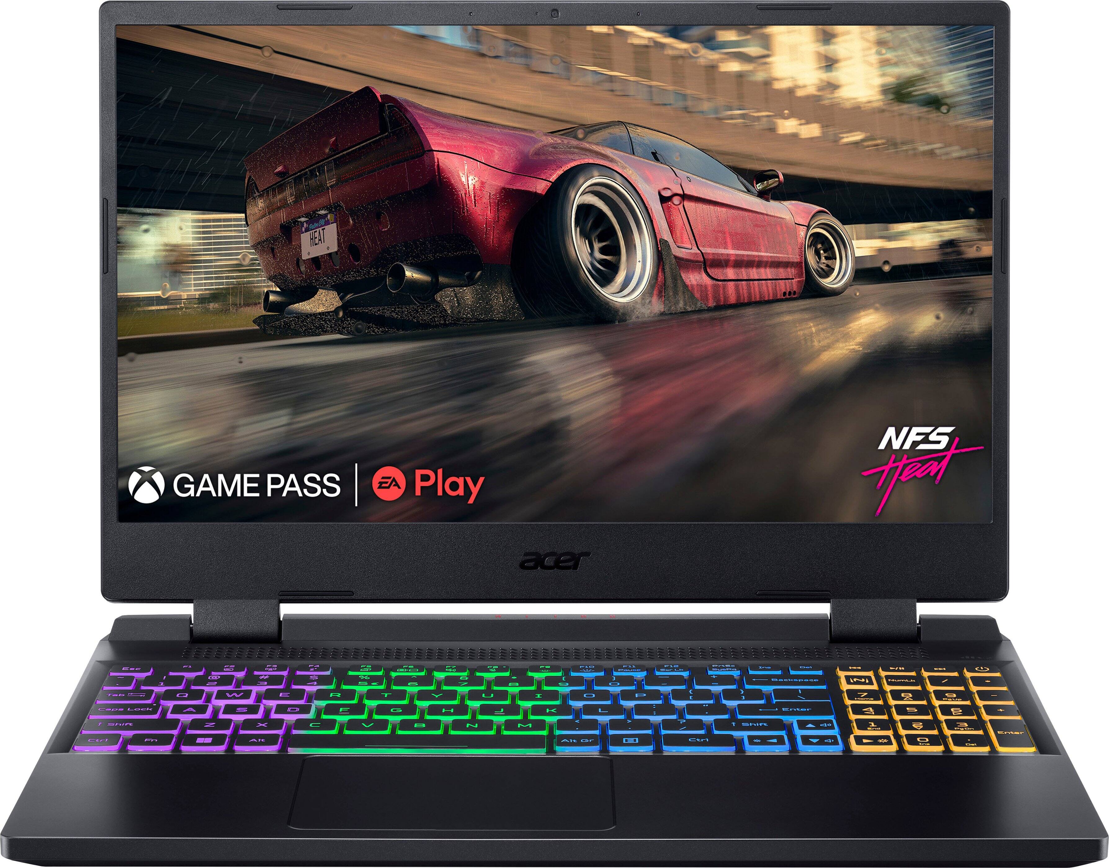 Front. Acer - Nitro5 15.6"Gaming Laptop 2560 x 1440 QHD-FreeSyncPremium-Ryzen7 6800H-NVIDIA GeForce RTX 3070 Ti with 16GB DDR5-1TB SSD - Black.