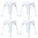 Front. Alamont Home - Kai Industrial Metal Dining Stool (Set of 4) - White.