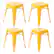Front. Alamont Home - Kai Industrial Metal Dining Stool (Set of 4) - Yellow.