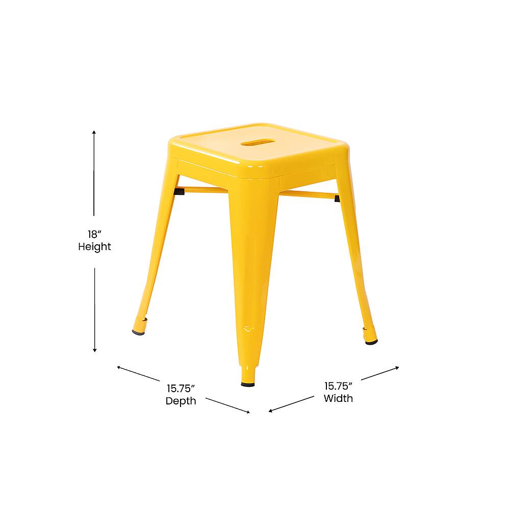 Alt View 12. Alamont Home - Kai Industrial Metal Dining Stool (Set of 4) - Yellow.