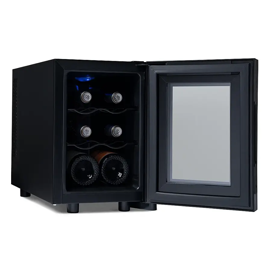 Alt View 17. NewAir - Shadow T-Series 6-Bottle Wine Cooler with Triple-Layer Tempered Glass Door and Ultra-Quiet Thermoelectic Cooling.