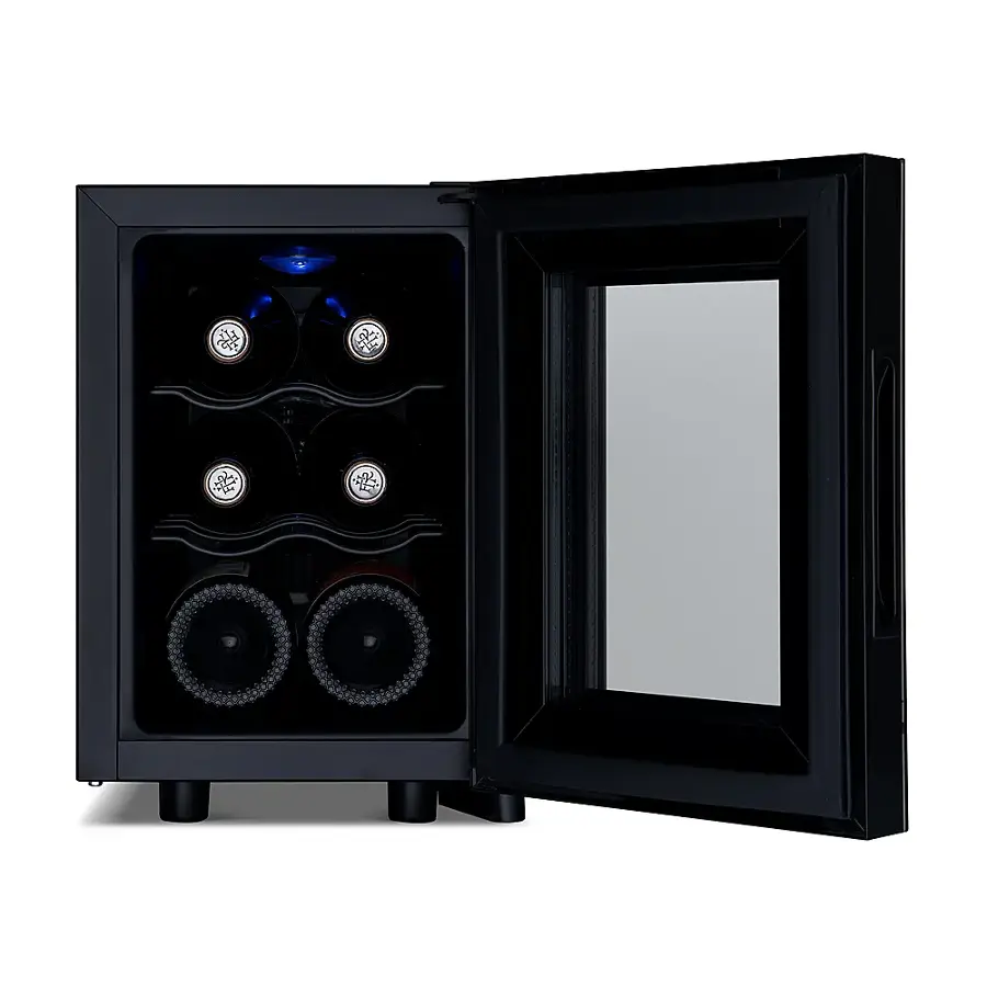 Alt View 20. NewAir - Shadow T-Series 6-Bottle Wine Cooler with Triple-Layer Tempered Glass Door and Ultra-Quiet Thermoelectic Cooling.