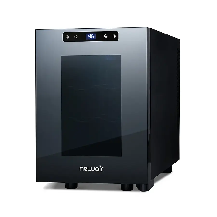 Alt View 23. NewAir - Shadow T-Series 6-Bottle Wine Cooler with Triple-Layer Tempered Glass Door and Ultra-Quiet Thermoelectic Cooling.