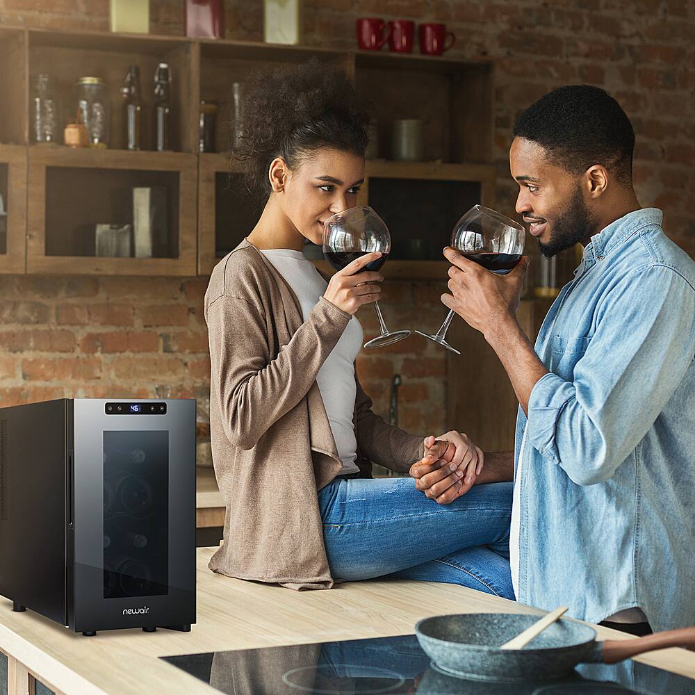 Alt View 12. NewAir - Shadow T-Series 8-Bottle Wine Cooler with Triple-Layer Tempered Glass Door and Ultra-Quiet Thermoelectic Cooling.