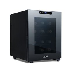 NewAir - Shadow T-Series 12-Bottle Wine Cooler with Triple-Layer Tempered Glass Door and Ultra-Quiet Thermoelectic Cooling - Front_Zoom