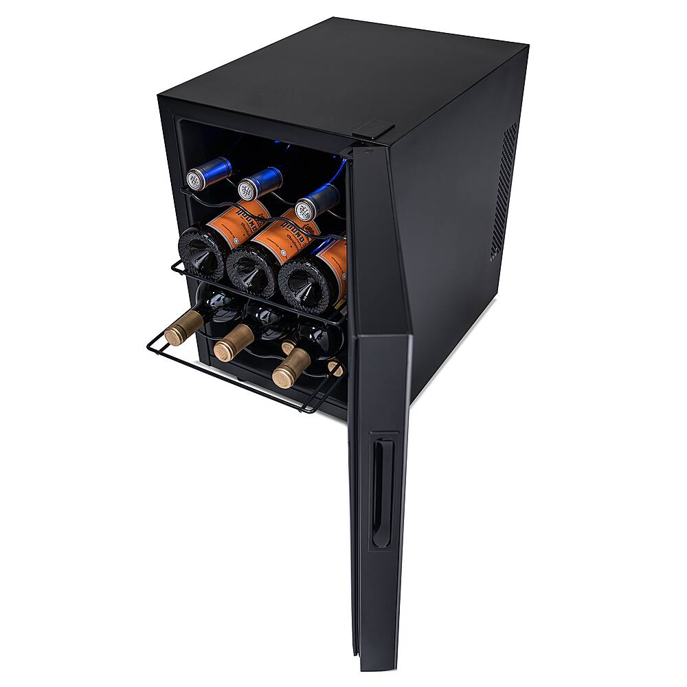 Alt View 16. NewAir - Shadow T-Series 12-Bottle Wine Cooler with Triple-Layer Tempered Glass Door and Ultra-Quiet Thermoelectic Cooling.
