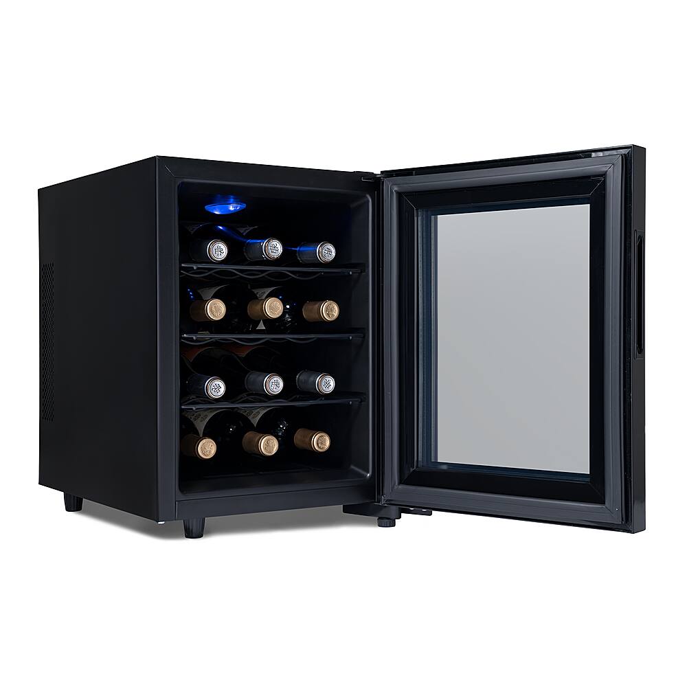 Alt View 17. NewAir - Shadow T-Series 12-Bottle Wine Cooler with Triple-Layer Tempered Glass Door and Ultra-Quiet Thermoelectic Cooling.