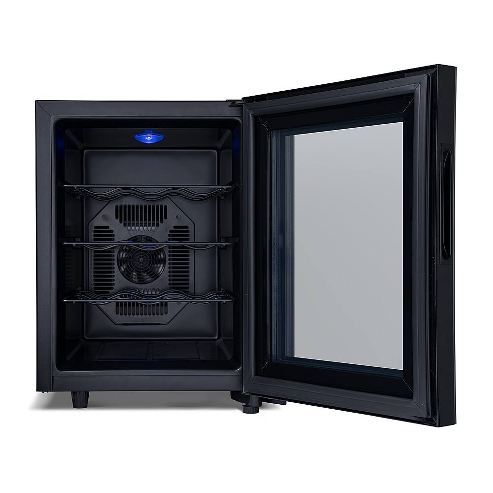 Alt View 21. NewAir - Shadow T-Series 12-Bottle Wine Cooler with Triple-Layer Tempered Glass Door and Ultra-Quiet Thermoelectic Cooling.
