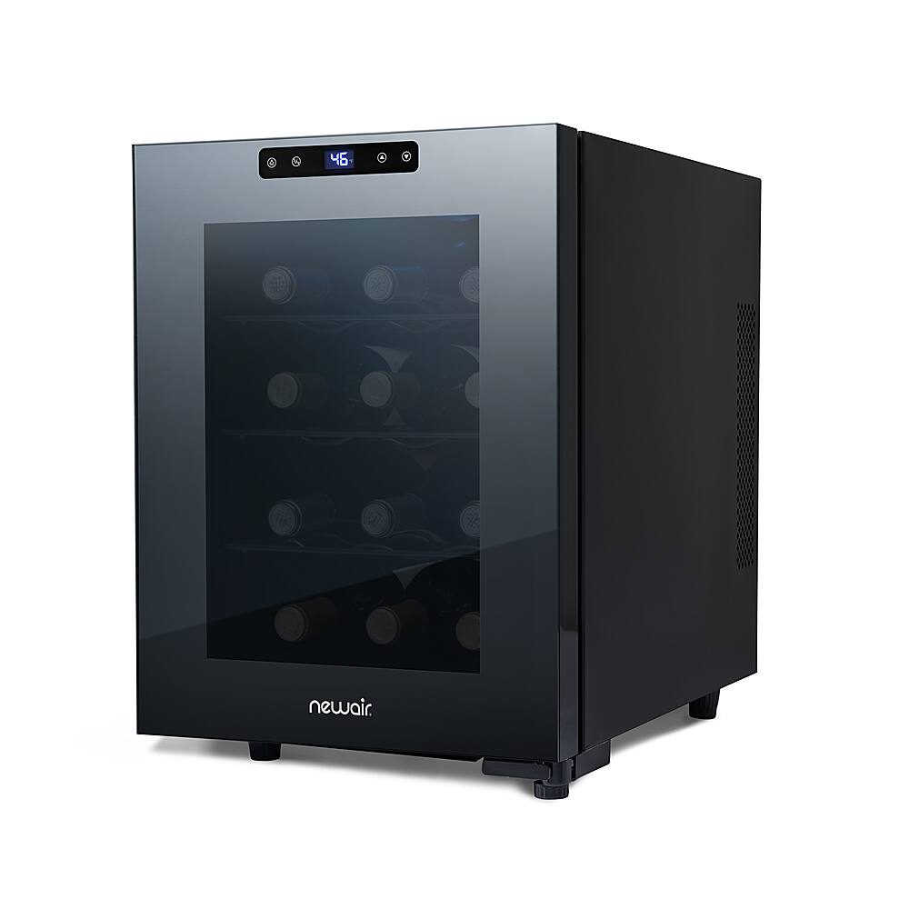 Alt View 22. NewAir - Shadow T-Series 12-Bottle Wine Cooler with Triple-Layer Tempered Glass Door and Ultra-Quiet Thermoelectic Cooling.