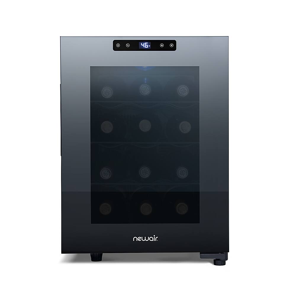 Alt View 24. NewAir - Shadow T-Series 12-Bottle Wine Cooler with Triple-Layer Tempered Glass Door and Ultra-Quiet Thermoelectic Cooling.
