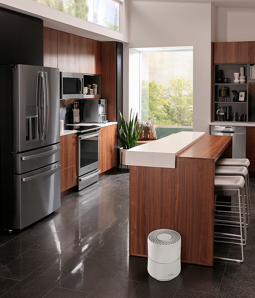 Alt View 15. Profile - 92 Sq. Ft Carbon Filter Air Purifier - Eggshell White.