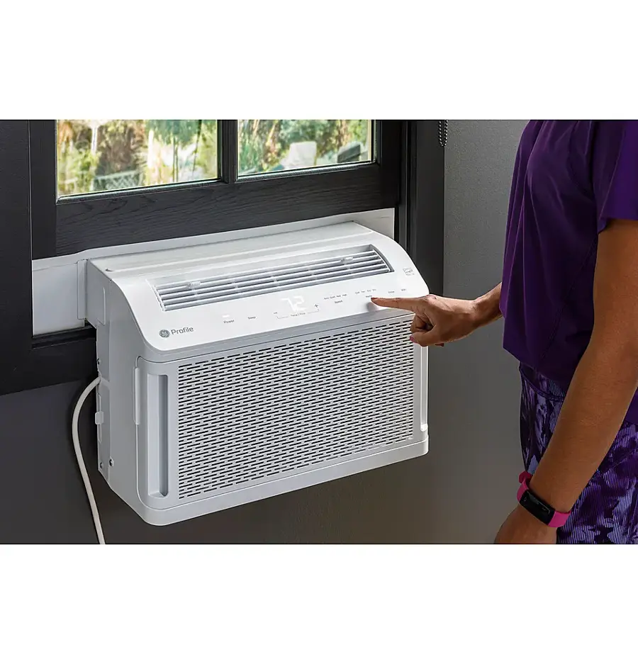 Alt View 16. GE Profile - ClearView 450 Sq. Ft. 10,300 BTU Smart Ultra Quiet Window Air Conditioner - White.