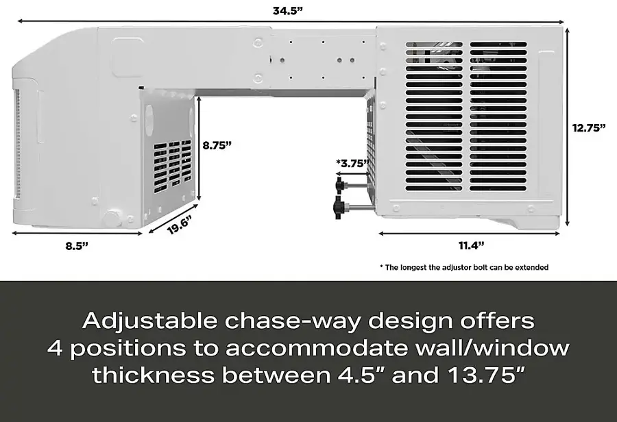 Alt View 21. GE Profile - ClearView 450 Sq. Ft. 10,300 BTU Smart Ultra Quiet Window Air Conditioner - White.