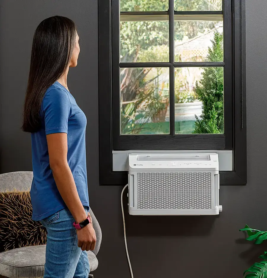 Alt View 27. GE Profile - ClearView 450 Sq. Ft. 10,300 BTU Smart Ultra Quiet Window Air Conditioner - White.