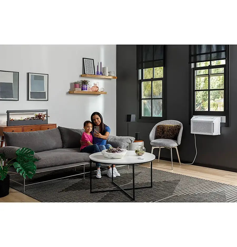 Alt View 27. GE Profile - ClearView 550 Sq. Ft. 12,200 BTU Smart Ultra Quiet Window Air Conditioner - White.