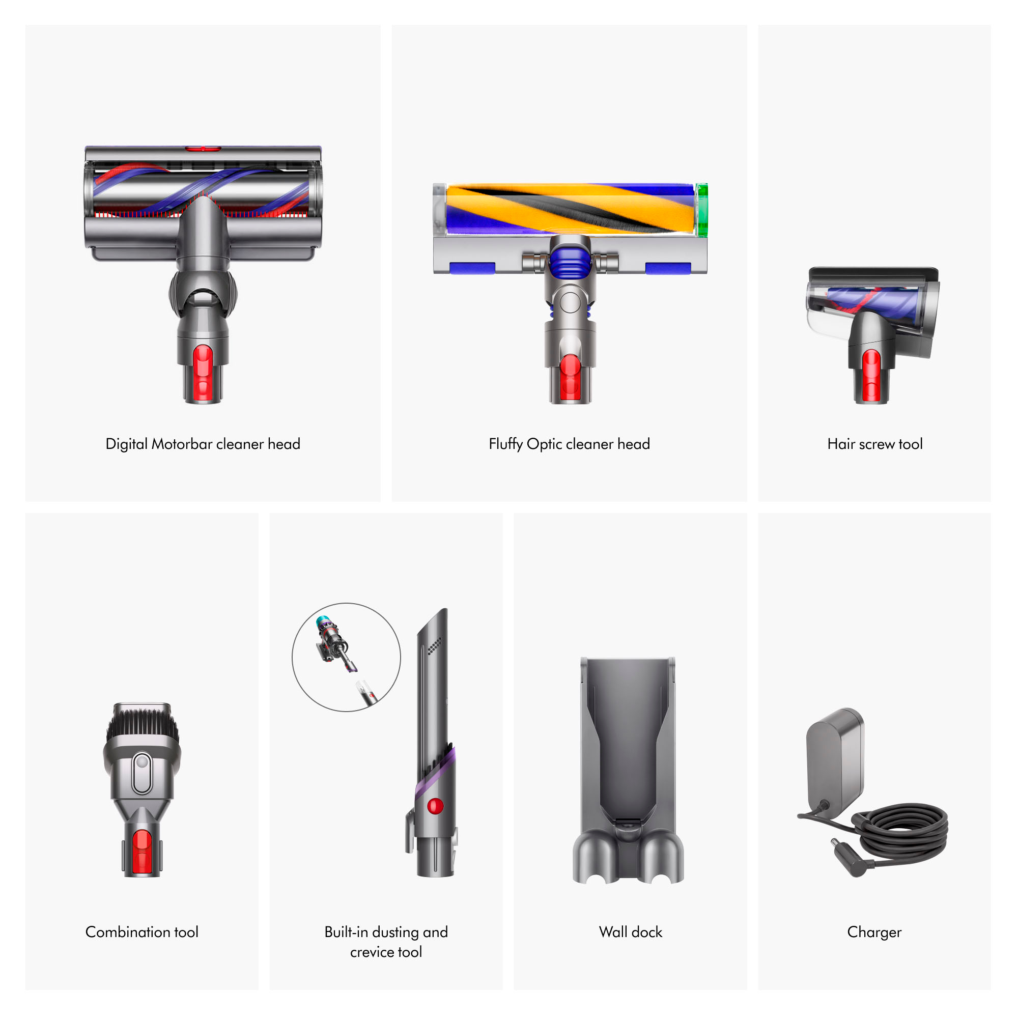 Angle View: Dyson - Gen5detect Cordless Vacuum with 7 accessories - Purple