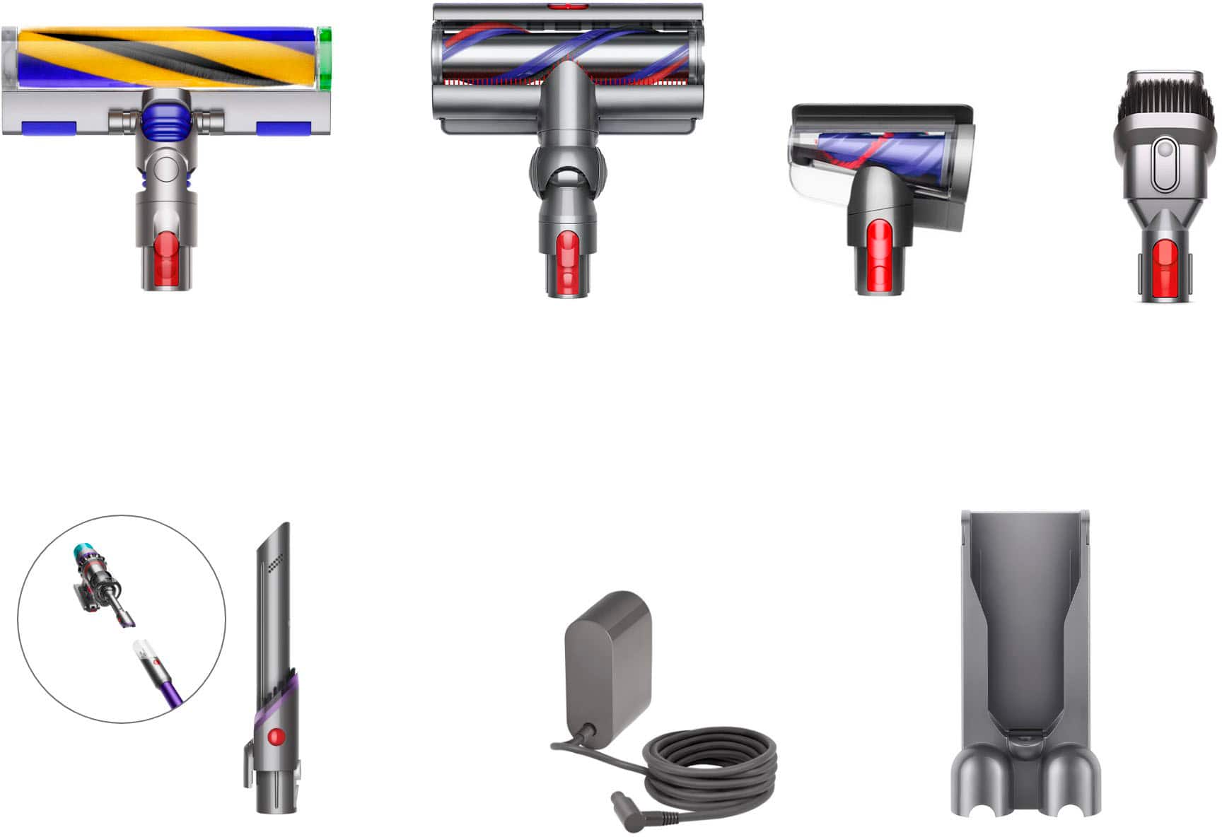 Angle. Dyson - Gen5detect Cordless Vacuum with 7 accessories - Purple.