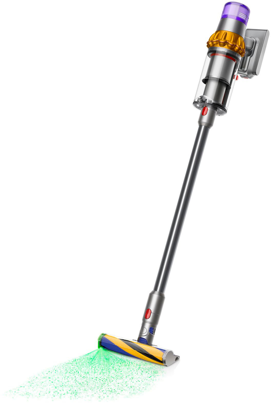 Angle View: Dyson - V15 Detect Extra Cordless Vacuum with 10 accessories - Yellow/Nickel